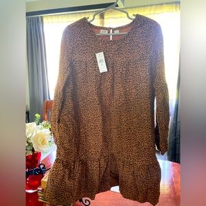 Gap Kids long sleeved leopard print dress
